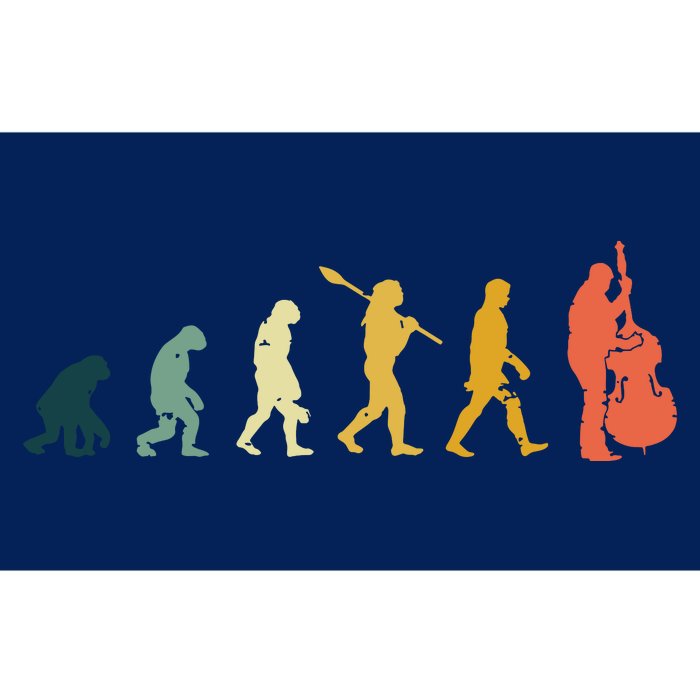 Double Bass Player Evolution Funny Music Band Gift Bumper Sticker