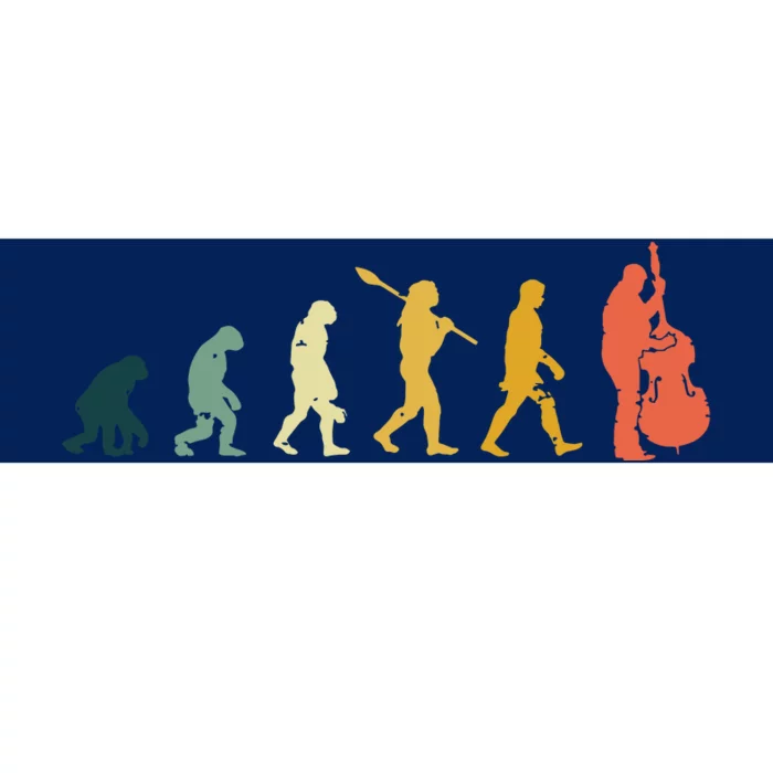 Double Bass Player Evolution Funny Music Band Gift Bumper Sticker