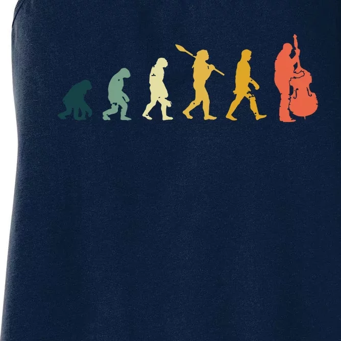 Double Bass Player Evolution Funny Music Band Gift Women's Racerback Tank