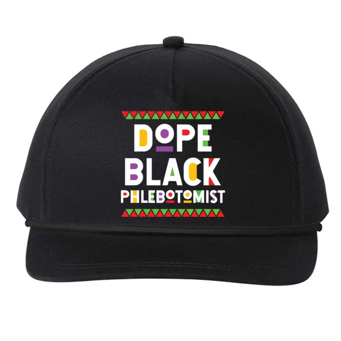 Dope Black Phlebotomist African American Job Proud Snapback Five-Panel Rope Hat