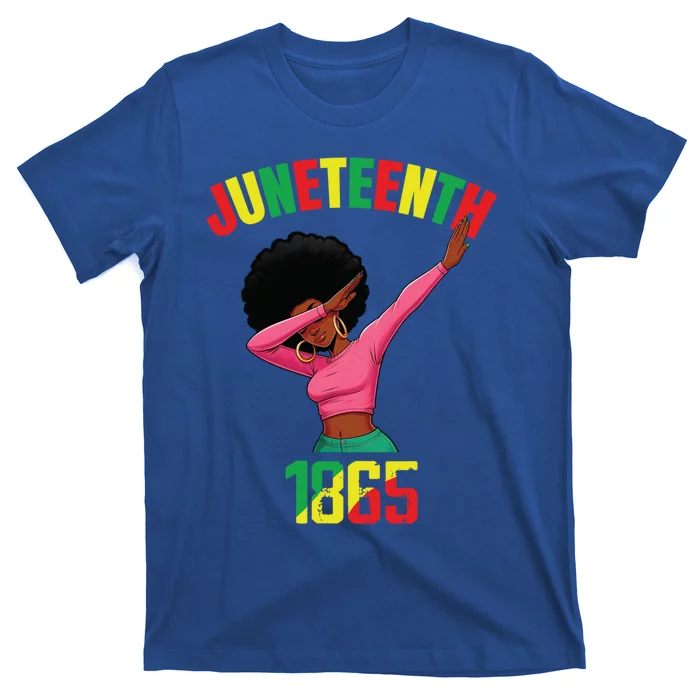 Dabbing Black Queen Afro Junenth 1865 Gift T-Shirt