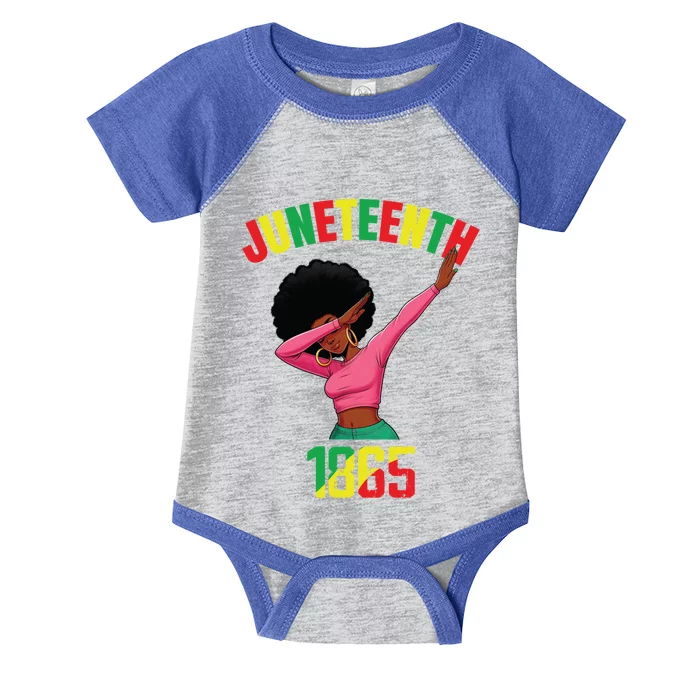 Dabbing Black Queen Afro Junenth 1865 Gift Infant Baby Jersey Bodysuit