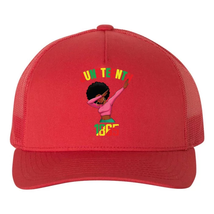 Dabbing Black Queen Afro Junenth 1865 Gift Yupoong Adult 5-Panel Trucker Hat