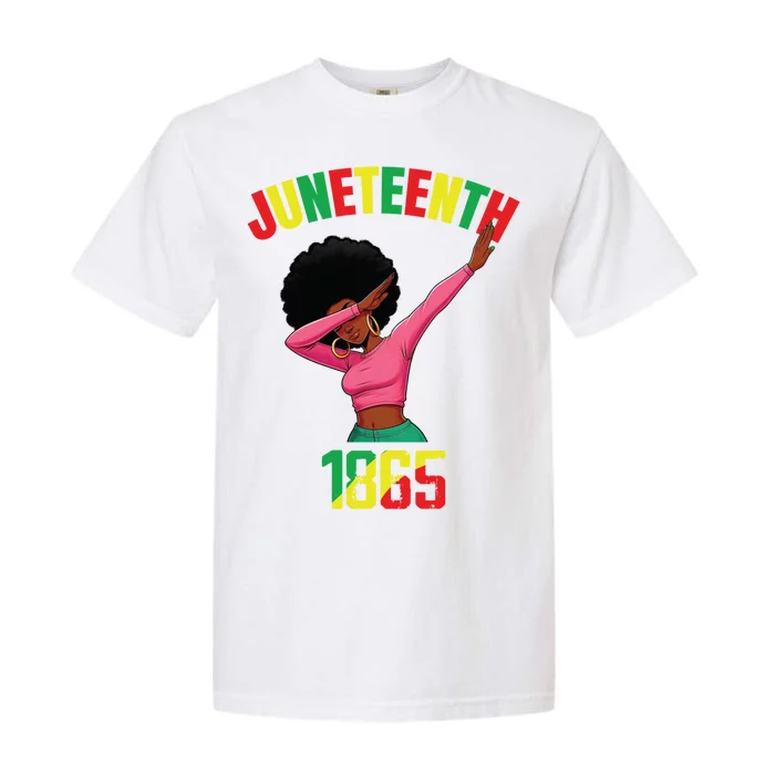 Dabbing Black Queen Afro Junenth 1865 Gift Garment-Dyed Heavyweight T-Shirt