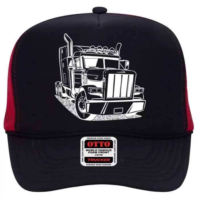 Diesel Big Rig 18 Wheeler Semi Trailer Truck Driver Trucker Gift High Crown Mesh Trucker Hat