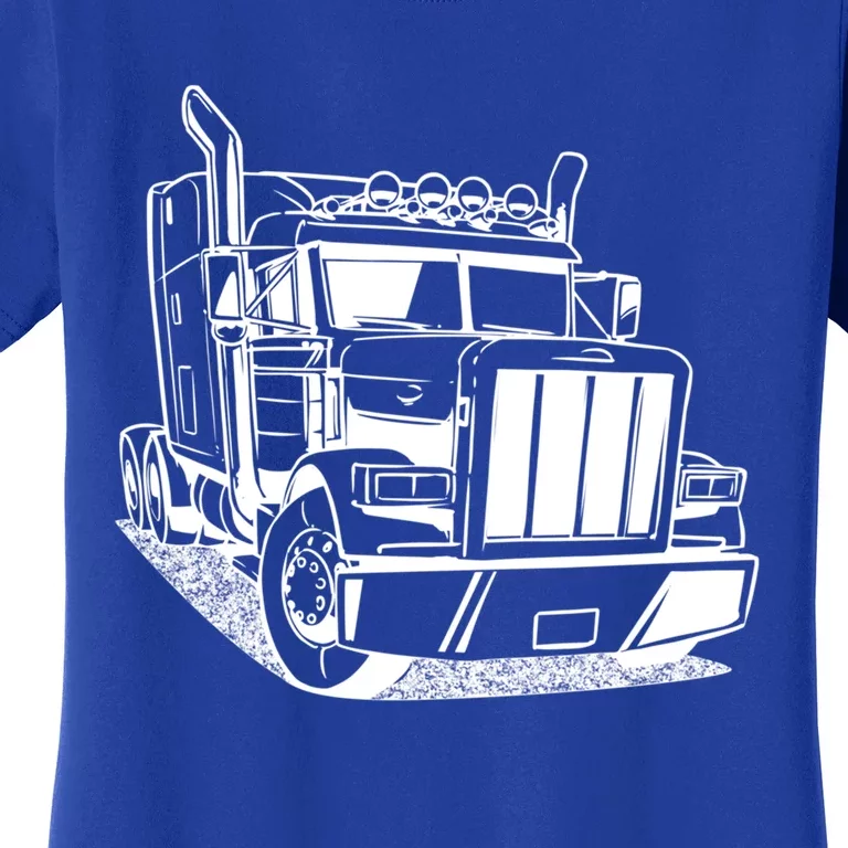 Diesel Big Rig 18 Wheeler Semi Trailer Truck Driver Trucker Gift Women's T-Shirt