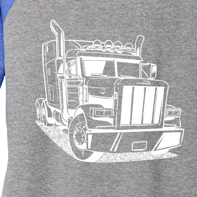 Diesel Big Rig 18 Wheeler Semi Trailer Truck Driver Trucker Gift Women's Tri-Blend 3/4-Sleeve Raglan Shirt