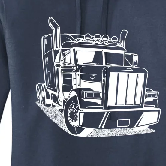 Diesel Big Rig 18 Wheeler Semi Trailer Truck Driver Trucker Gift Women's Pullover Hoodie