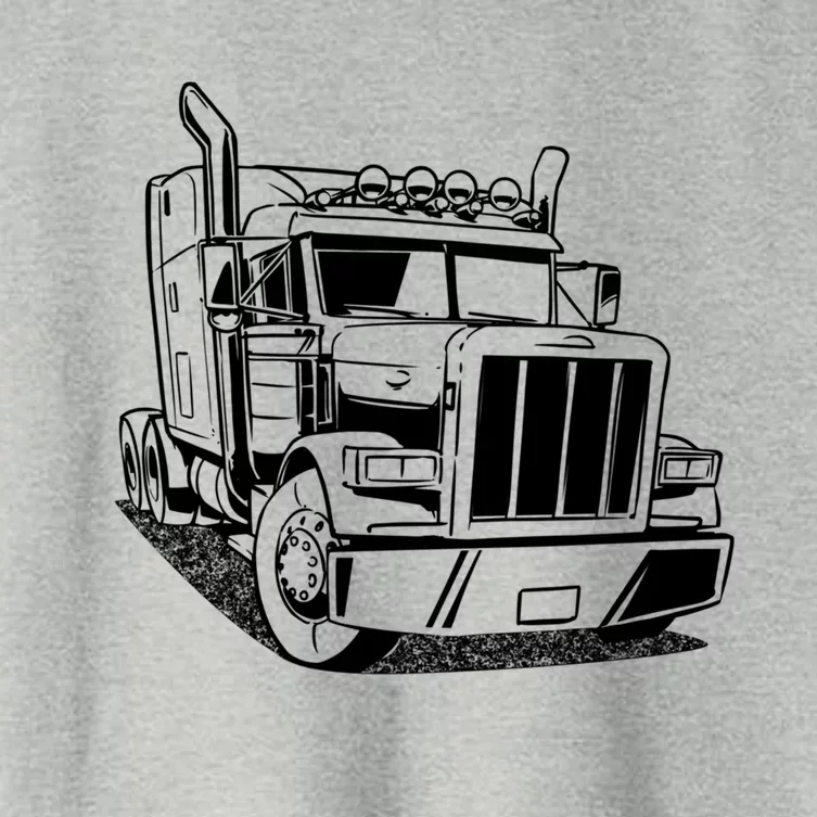 Diesel Big Rig 18 Wheeler Semi Trailer Truck Driver Trucker Gift Women's Crop Top Tee