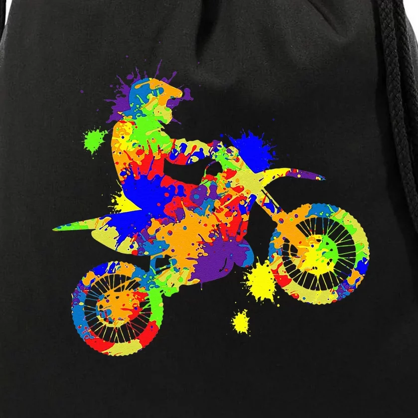 Dirt Bike Rider Motocross Enduro Dirt Biking Drawstring Bag