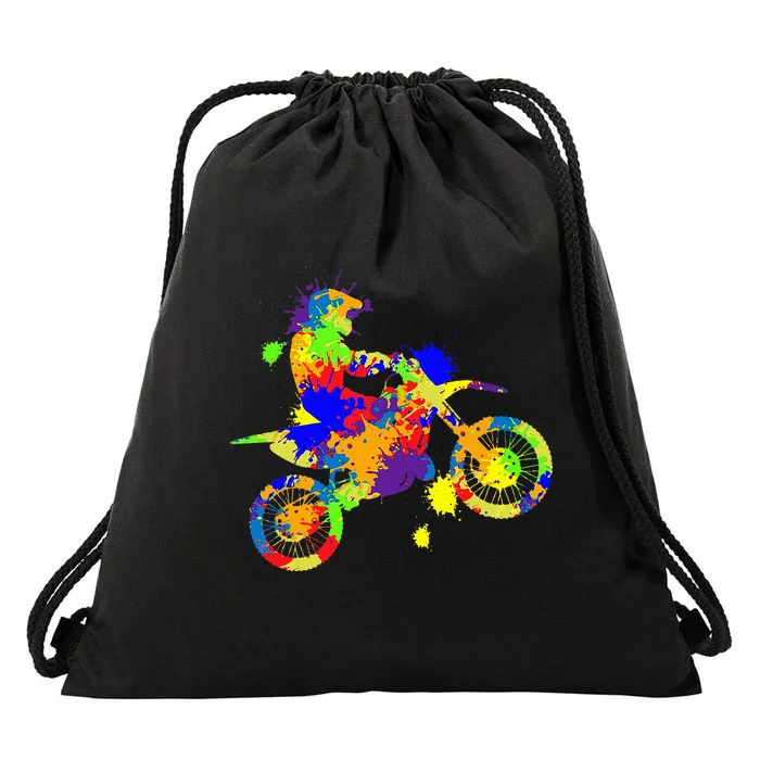 Dirt Bike Rider Motocross Enduro Dirt Biking Drawstring Bag