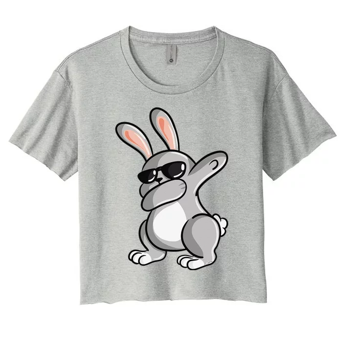 Dabbing Bunny Rabbit Dab Funny Easter Gift Rabbit Lover Women's Crop Top Tee