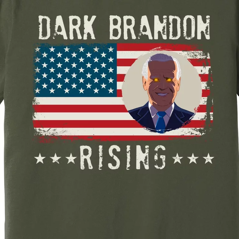 Dark Brandon Rising Anti Joe Biden Distressed USA American Flag Premium T-Shirt