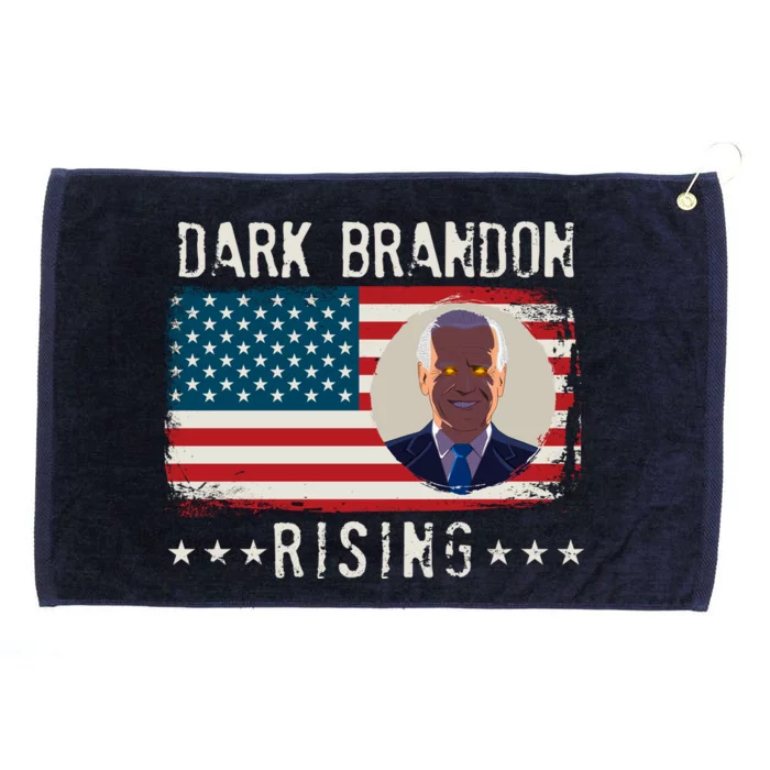 Dark Brandon Rising Anti Joe Biden Distressed USA American Flag Grommeted Golf Towel