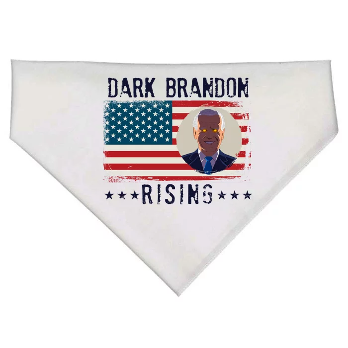 Dark Brandon Rising Anti Joe Biden Distressed USA American Flag USA-Made Doggie Bandana