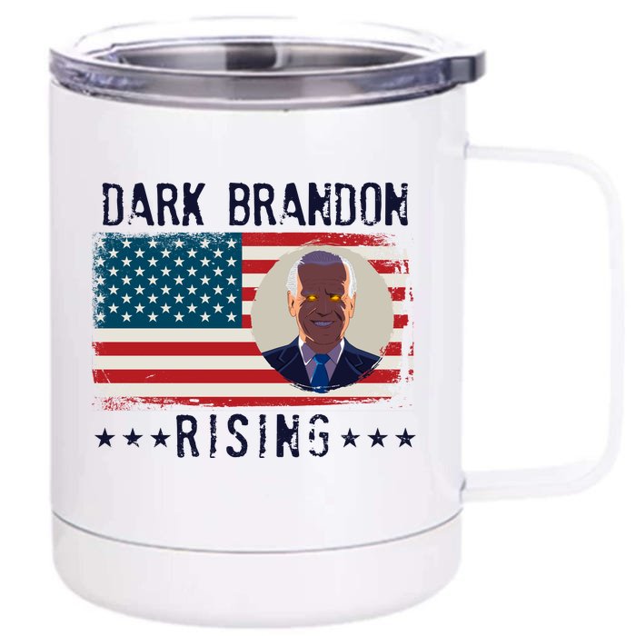 Dark Brandon Rising Anti Joe Biden Distressed USA American Flag Front & Back 12oz Stainless Steel Tumbler Cup