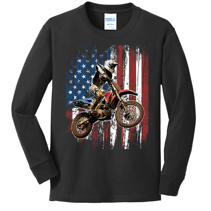 Dirt Bike Racing Motocross Racings Kids Long Sleeve Shirt