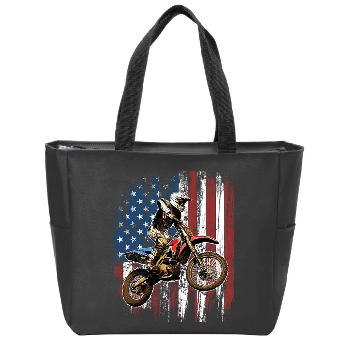 Dirt Bike Racing Motocross Racings Zip Tote Bag