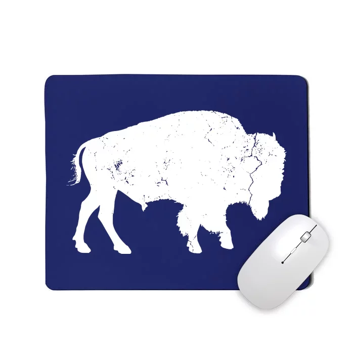 Distressed Buffalo Retro Bison Animal Lover Men Women Dad Mousepad