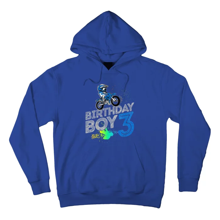 Dirt Bike Rider 3 Years Old Motocross 3rd Birthday Hoodie