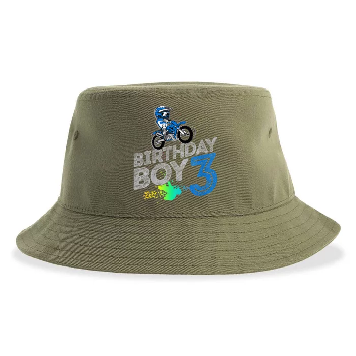 Dirt Bike Rider 3 Years Old Motocross 3rd Birthday Sustainable Bucket Hat