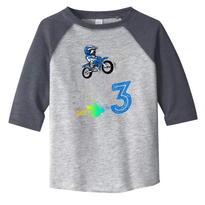 Dirt Bike Rider 3 Years Old Motocross 3rd Birthday Toddler Fine Jersey T-Shirt