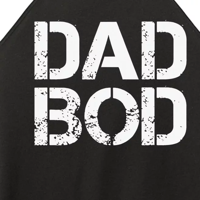 Dad Bod Rough Strong 90s White Stencil Text Women’s Perfect Tri Rocker Tank