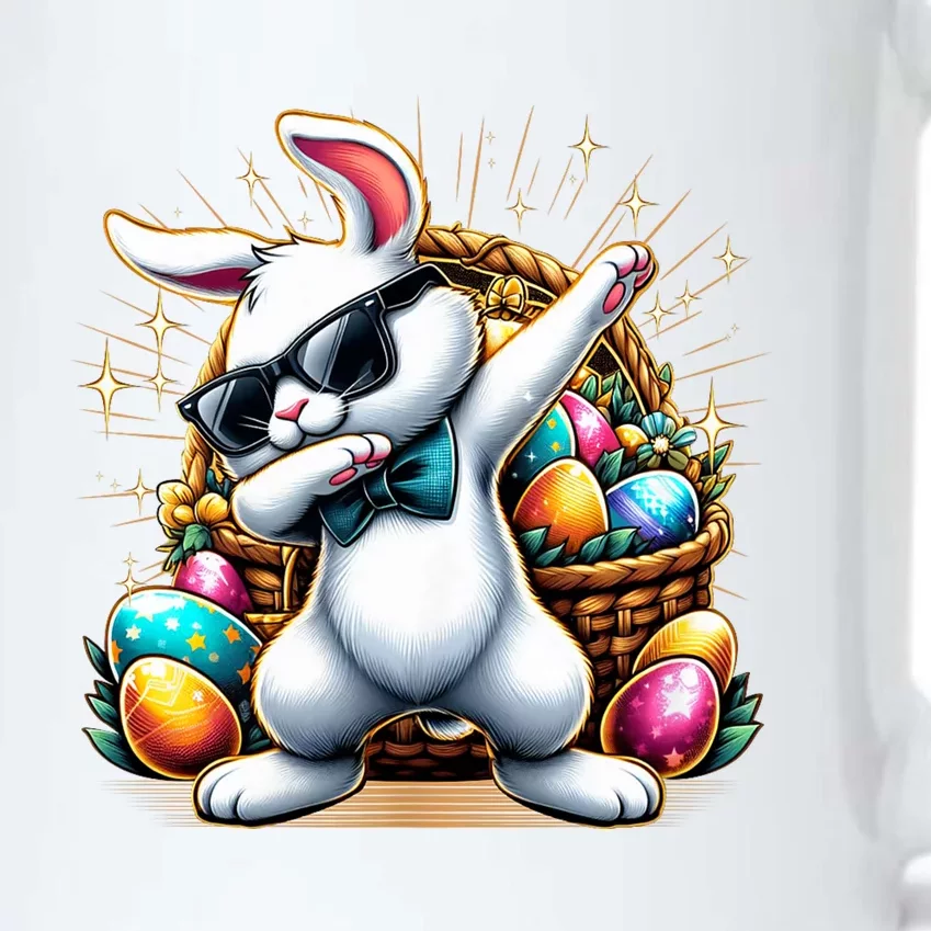 Dabbing Bunny Rabbit Easter Egg Hunting Black Color Changing Mug