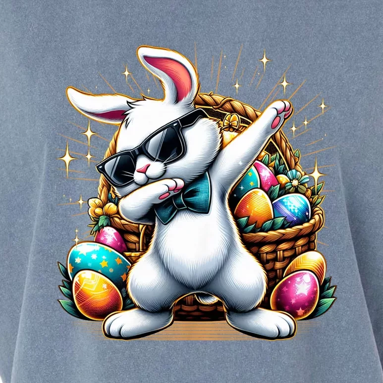 Dabbing Bunny Rabbit Easter Egg Hunting Garment-Dyed Women's Muscle Tee