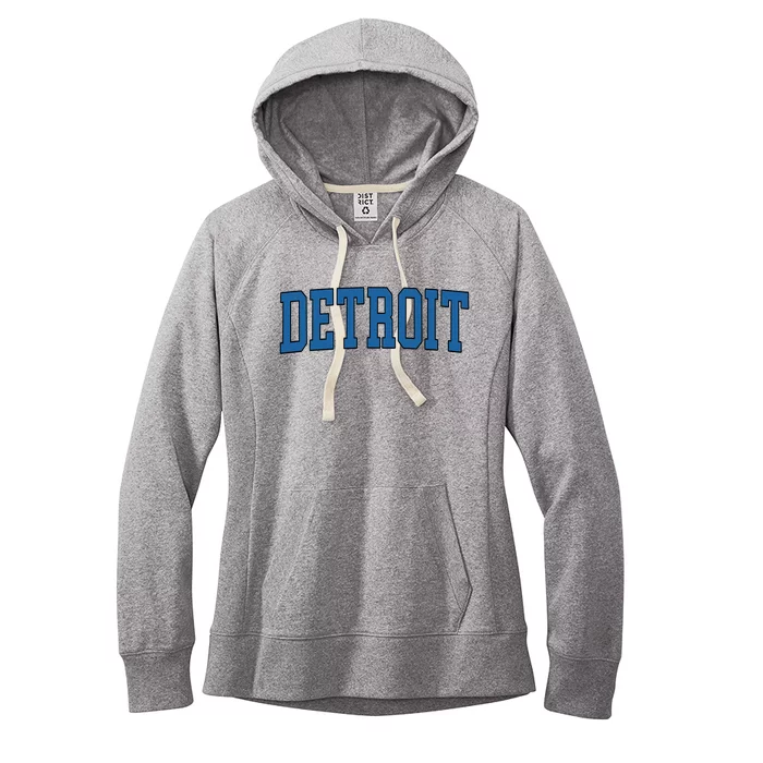 Detroit Blue Retro Vintage Distressed Arched Text Women's Fleece Hoodie