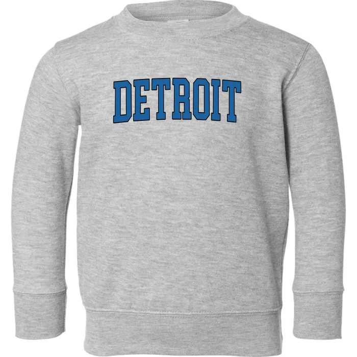 Detroit Blue Retro Vintage Distressed Arched Text Toddler Sweatshirt