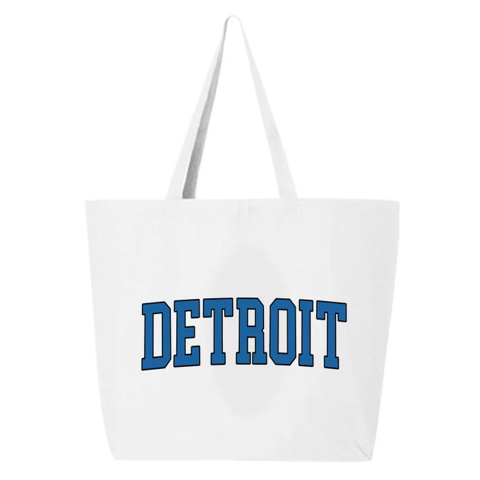 Detroit Blue Retro Vintage Distressed Arched Text 25L Jumbo Tote