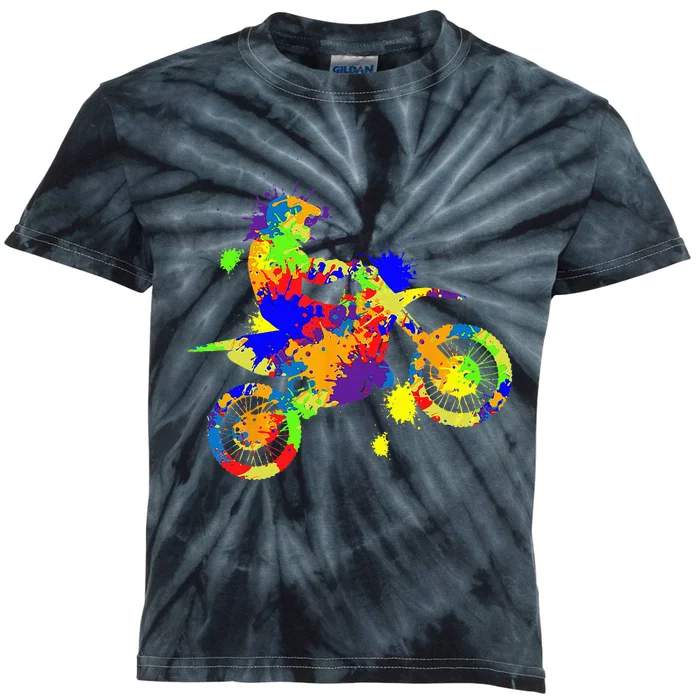 Dirt Bike Rider Motocross Enduro Dirt Biking Kids Tie-Dye T-Shirt