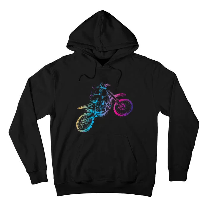 Dirt Bike Riding Motocross Lover Kids Motorcycle Rider Tall Hoodie