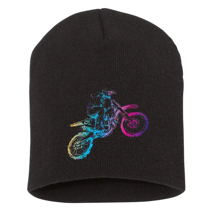 Dirt Bike Riding Motocross Lover Kids Motorcycle Rider Short Acrylic Beanie