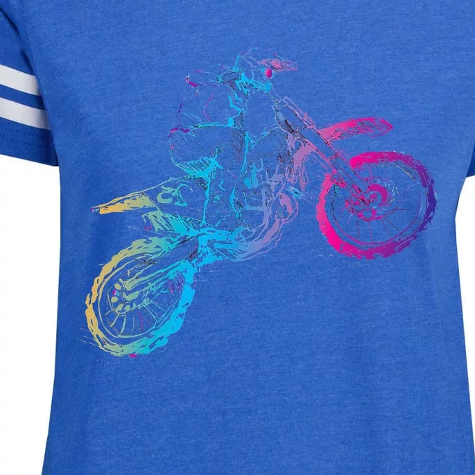 Dirt Bike Riding Motocross Lover Kids Motorcycle Rider Enza Ladies Jersey Football T-Shirt