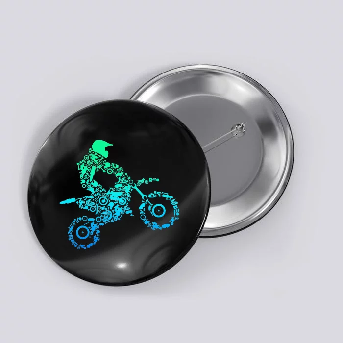 Dirt Bike Rider Motocross Enduro Dirt Biking Gift Button