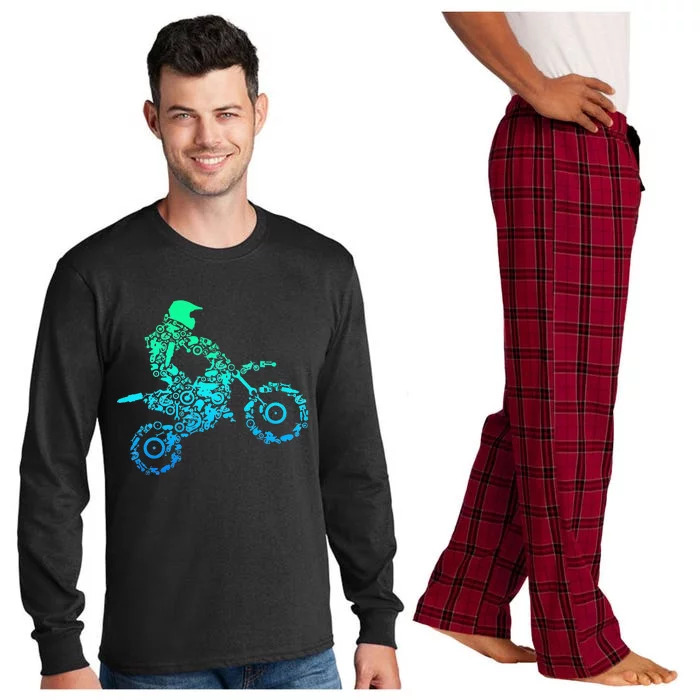 Dirt Bike Rider Motocross Enduro Dirt Biking Gift Long Sleeve Pajama Set