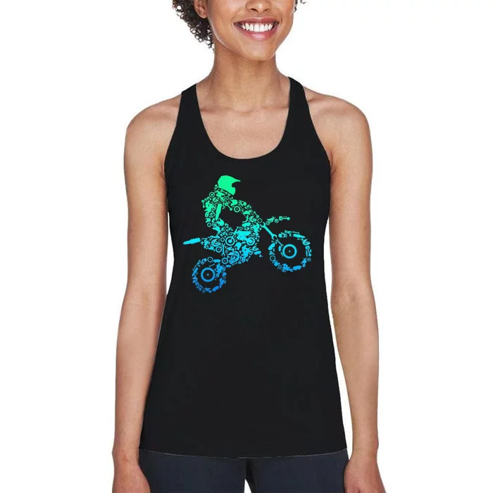 Dirt Bike Rider Motocross Enduro Dirt Biking Gift Women's Racerback Tank