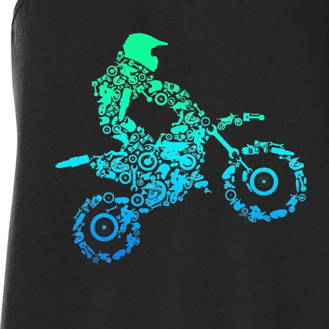 Dirt Bike Rider Motocross Enduro Dirt Biking Gift Women's Racerback Tank