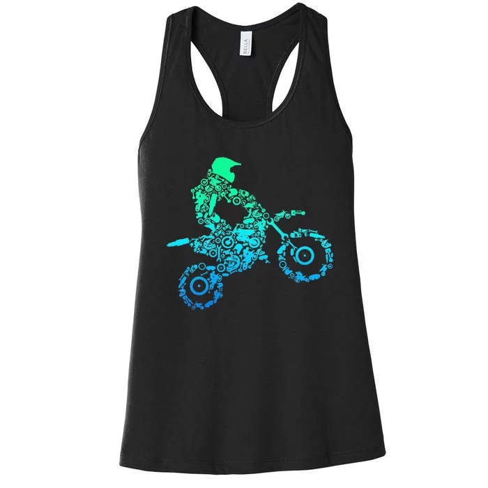 Dirt Bike Rider Motocross Enduro Dirt Biking Gift Women's Racerback Tank