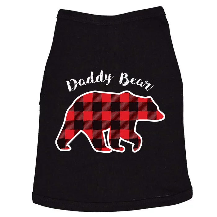 Daddy Bear Red Plaid Christmas Pajama Family Dad Gift Doggie Tank