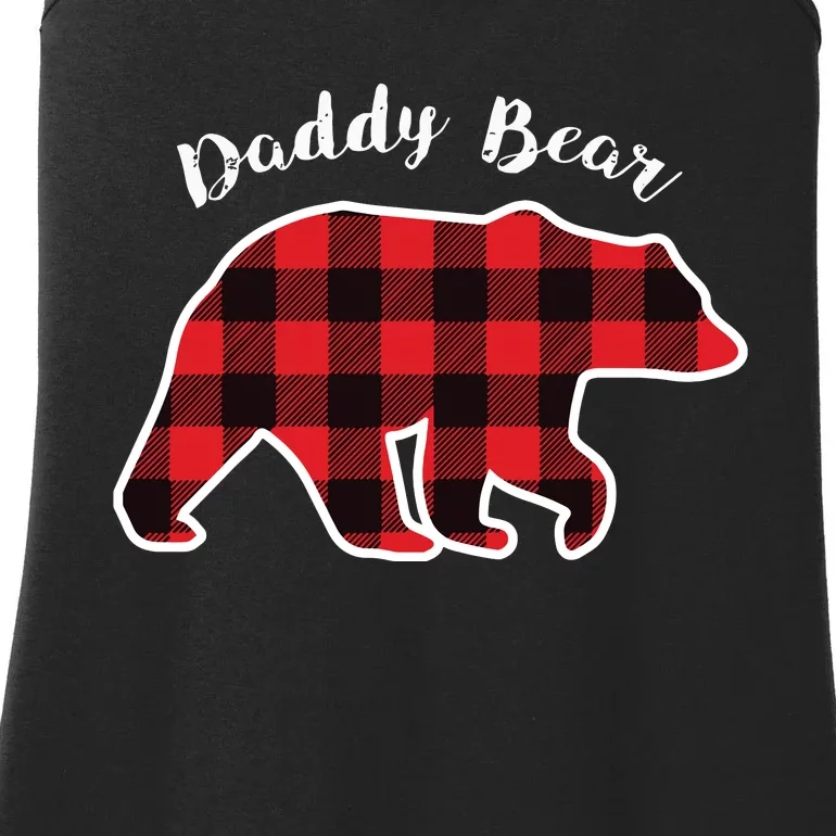 Daddy Bear Red Plaid Christmas Pajama Family Dad Gift Ladies Essential Tank