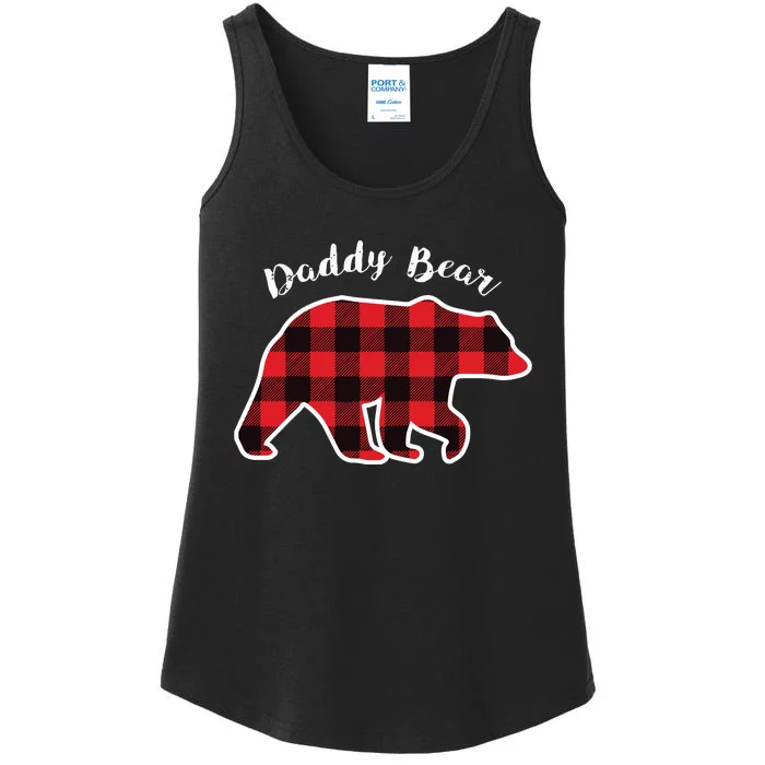 Daddy Bear Red Plaid Christmas Pajama Family Dad Gift Ladies Essential Tank