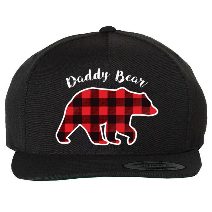 Daddy Bear Red Plaid Christmas Pajama Family Dad Gift Wool Snapback Cap