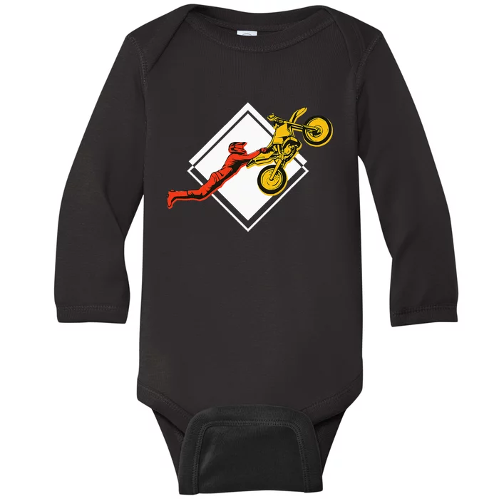 Dirt Bike Riding MX Motocross Supercross Baby Long Sleeve Bodysuit