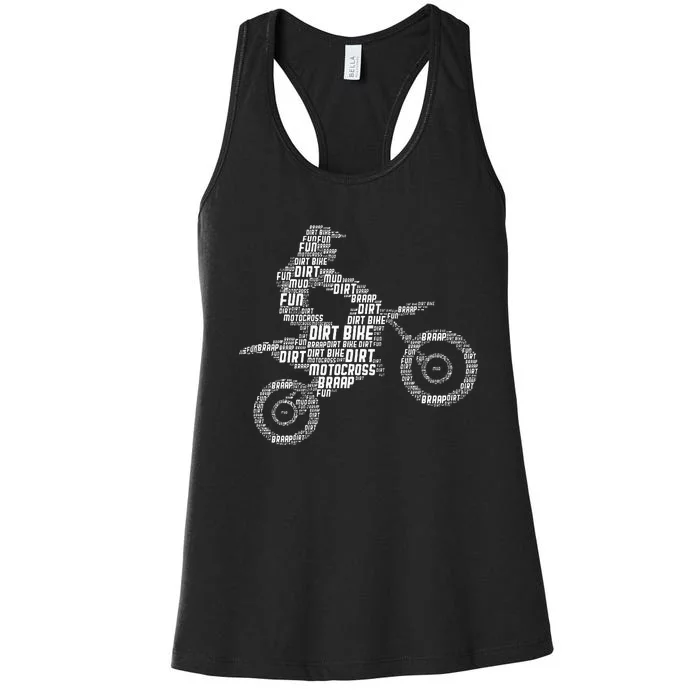 Dirt Bike Rider Motocross Enduro Dirt Biking Women's Racerback Tank