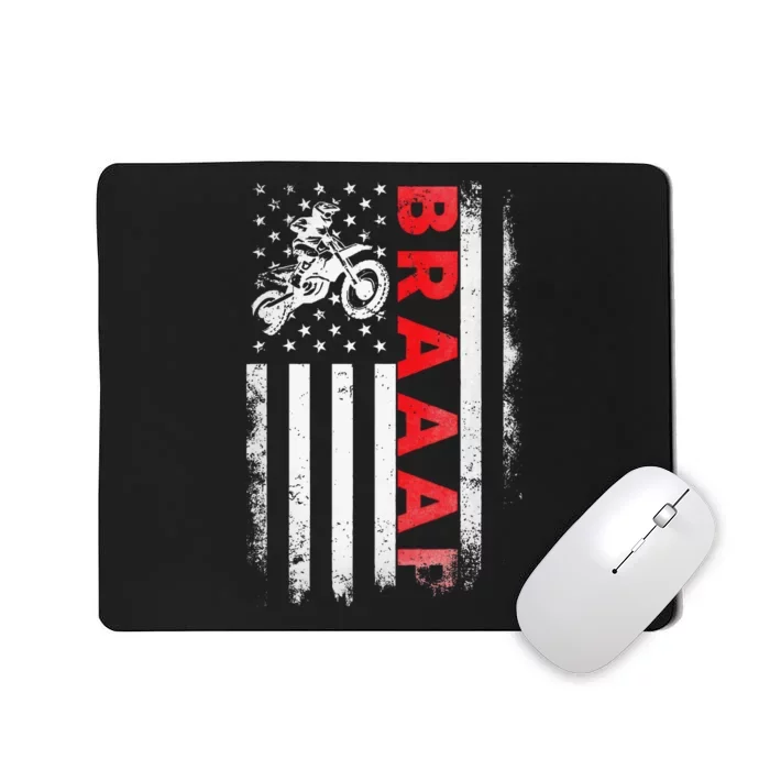 Dirt Bike Racing Usa Us American Flag Botocross Mousepad