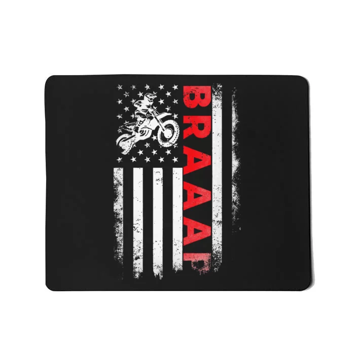 Dirt Bike Racing Usa Us American Flag Botocross Mousepad