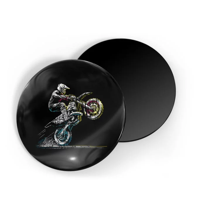 Dirt Bike Rider Retro Motorcycle Motocross Magnet